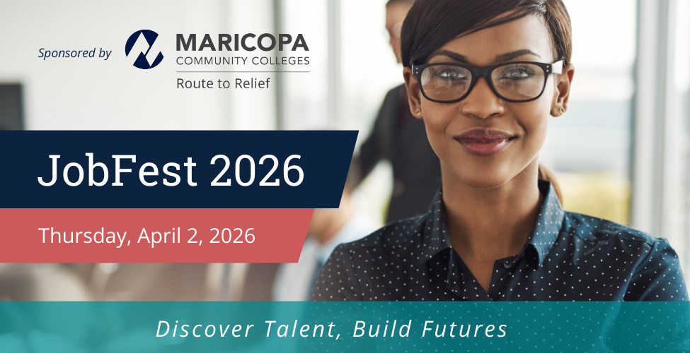 Promotional banner for JobFest 2026 featuring professionals at work. Text reads 'Discover Talent, Build Futures' with the event date, Thursday, April 2, 2026.