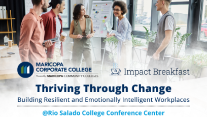 Graphic of May Impact Breakfast | Thriving Through Change - Building Resilient and Emotionally Intelligent Workplaces